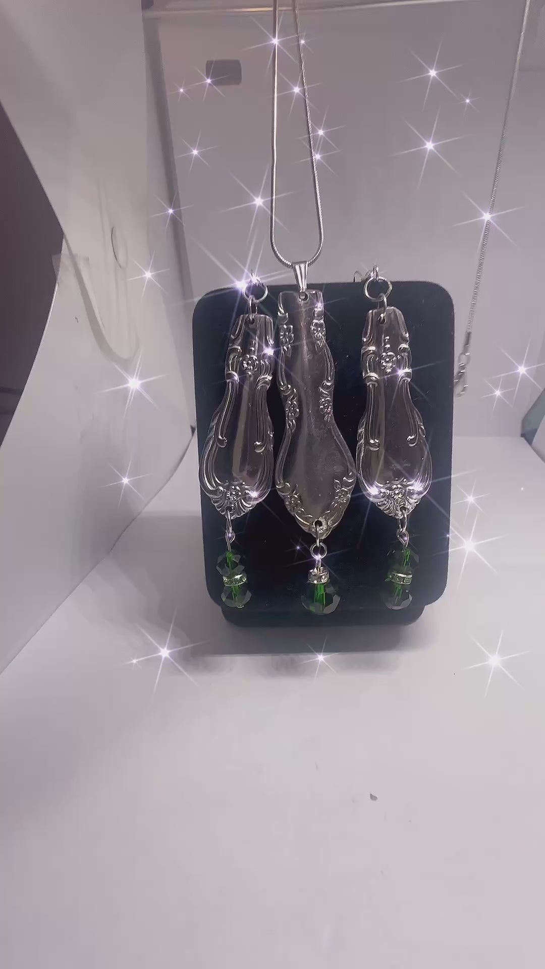 Vintage Spoon Jewelry Set – Handcrafted Earrings + Pendant