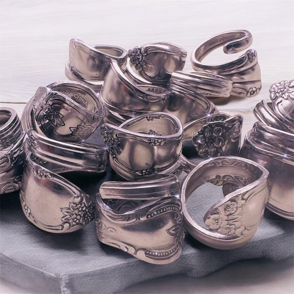 Mystery Vintage Spoon Ring: Handcrafted Stainless Steel Double Wrap, a delightful surprise with timeless design.