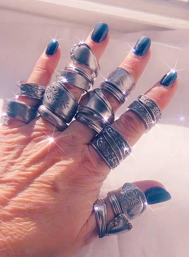 Mystery Vintage Spoon Ring: Handcrafted Stainless Steel Double Wrap ready for a stylish gift or personal treat.