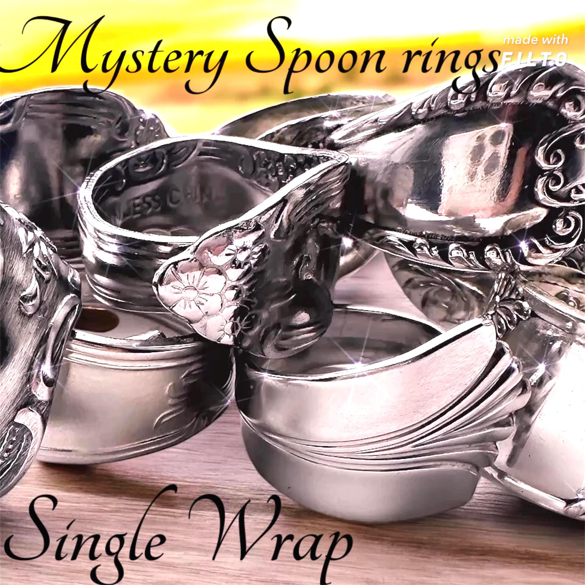 Mystery Spoon Ring: Handcrafted Stainless Steel Vintage Style single wrap featuring intricate floral details.